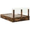 vidaXL Cama con almacenamiento con cabecera Roble ahumado 160 x 200 cm