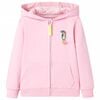 vidaXL Sudadera infantil con capucha y cremallera rosa 92
