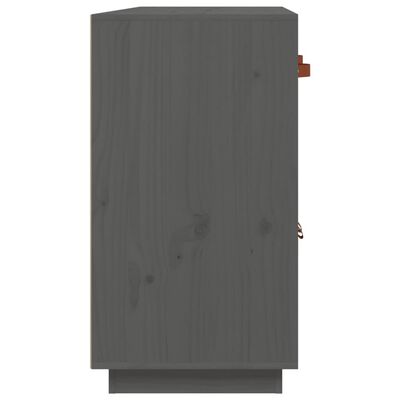 vidaXL Aparador de madera maciza de pino gris 98,5x40x75 cm