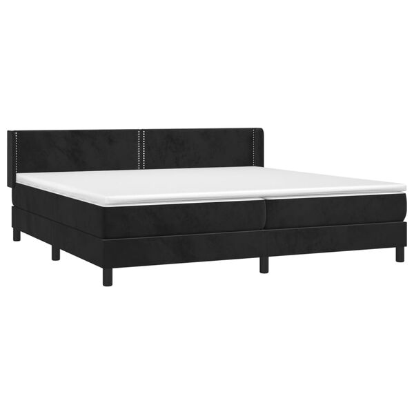 vidaXL Cama box spring con colch&oacute;n terciopelo negro 200x200 cm