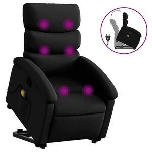 vidaXL Sill&oacute;n reclinable de masaje de pie cuero artificial negro