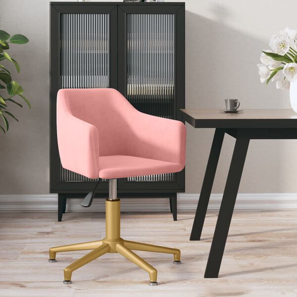 vidaXL Silla de comedor giratoria terciopelo rosa