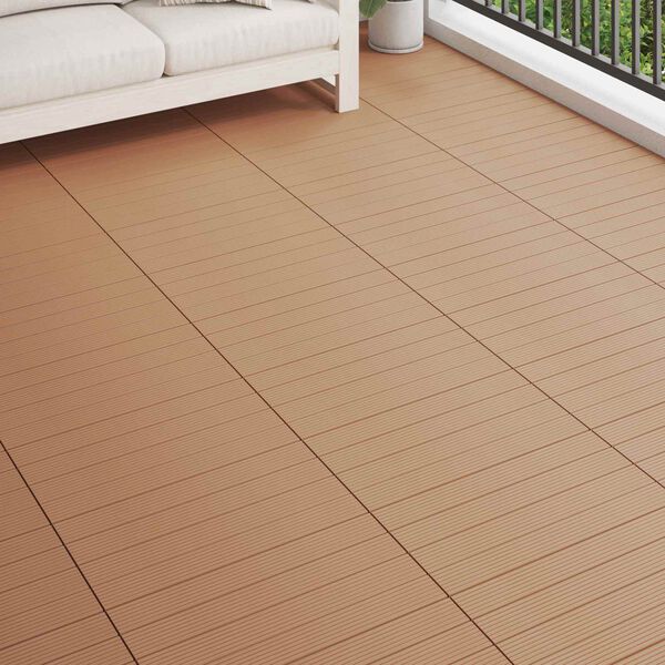 vidaXL Tile de Decking 6 pcs Marr&oacute;n 60 x 30 cm WPC