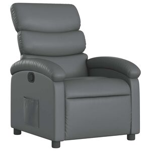 vidaXL Sill&oacute;n reclinable de cuero sint&eacute;tico gris