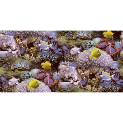 Good Vibes Papel de pared Coral and Tropical Fish amarillo y morado