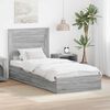 vidaXL Cama con almacenamiento con cabecera Gris Sonoma 100 x 200 cm