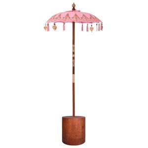 vidaXL Paraguas balin&eacute;s con base 2 uds. Rosa Algod&oacute;n