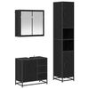 vidaXL Juego de muebles de ba&ntilde;o 3 uds. Roble Negro
