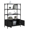 vidaXL Librer&iacute;a de 3 estantes madera ingenier&iacute;a negro 70x30x109,5 cm