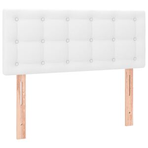 vidaXL Cabecero de cuero sint&eacute;tico blanco 100x5x78/88 cm