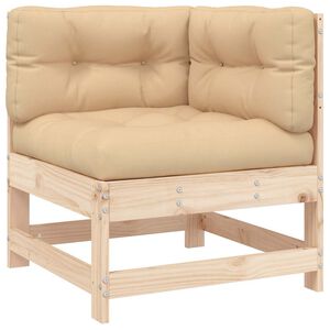 vidaXL Sof&aacute; esquinero con cojines madera maciza de pino