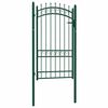 vidaXL Puerta de valla con picos acero verde 100x175 cm