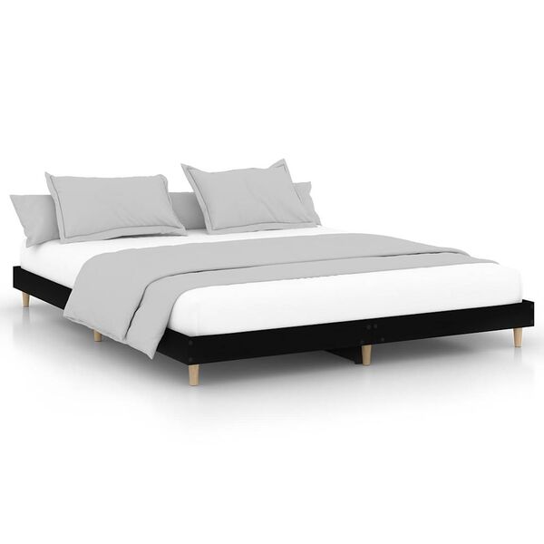 vidaXL Estructura de cama madera de ingeniería negra 120x200 cm