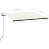 vidaXL Toldo autom&aacute;tico con LED y sensor de viento crema 350x250 cm