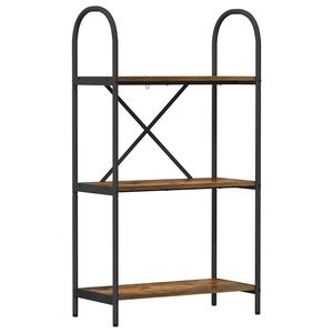 vidaXL Estante de libros 3 niveles 60 x 30 x 109 cm Roble ahumado