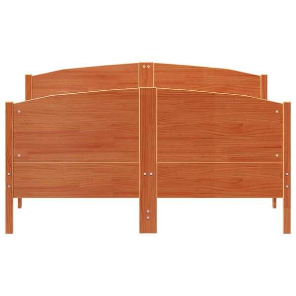 vidaXL Cama sin colchón madera maciza de pino marrón cera 160x200 cm