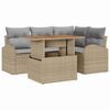 vidaXL Conjunto de sof&aacute; de jard&iacute;n 5 uds. Beige Polirat&aacute;n