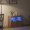 vidaXL Aparador LED Marr&oacute;n 81 x 37 x 66,5 cm Madera de ingenier&iacute;a