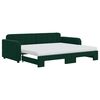vidaXL Sof&aacute; cama nido con colch&oacute;n terciopelo verde oscuro 90x200 cm