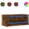 vidaXL Mesa de centro con luces LED madera de ingenier&iacute;a roble ahumado