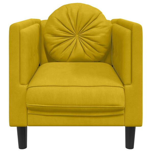 vidaXL Sillón con cojín terciopelo amarillo