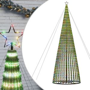 vidaXL Árbol de Navidad LED 1544 LEDs de colores 500 cm