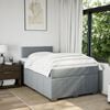 vidaXL Cama box spring con colch&oacute;n tela gris claro 120x190 cm
