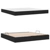 vidaXL Cama con almacenamiento y colch&oacute;n Negro 200 x 200 cm Poli&eacute;ster