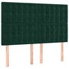 vidaXL Cama box spring colch&oacute;n y LED terciopelo verde oscuro 140x190cm