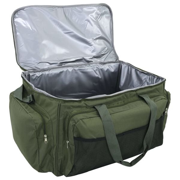 vidaXL Bolso de pesca impermeable tela Oxford verde oscuro