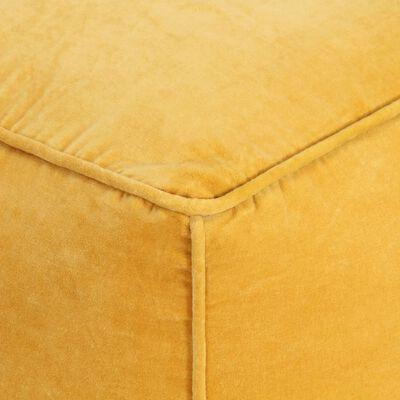 vidaXL Puf terciopelo de algodón amarillo 40x40x40 cm