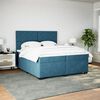 vidaXL Cama box spring con colch&oacute;n terciopelo azul 200x200 cm