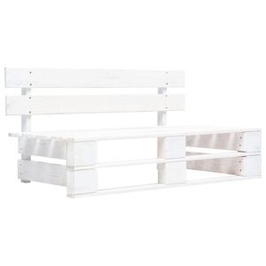 vidaXL Banco de pal&eacute;s para jard&iacute;n madera blanco