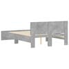 vidaXL Estructura de cama con cabecero gris hormig&oacute;n 135x190 cm