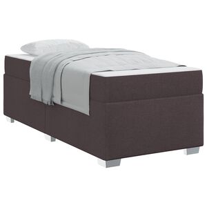 vidaXL Estructura de cama con colch&oacute;n Marr&oacute;n Oscuro 90 x 200 cm tela