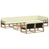 vidaXL Conjunto de sof&aacute;s de exterior 9 uds. Blanco y Crema