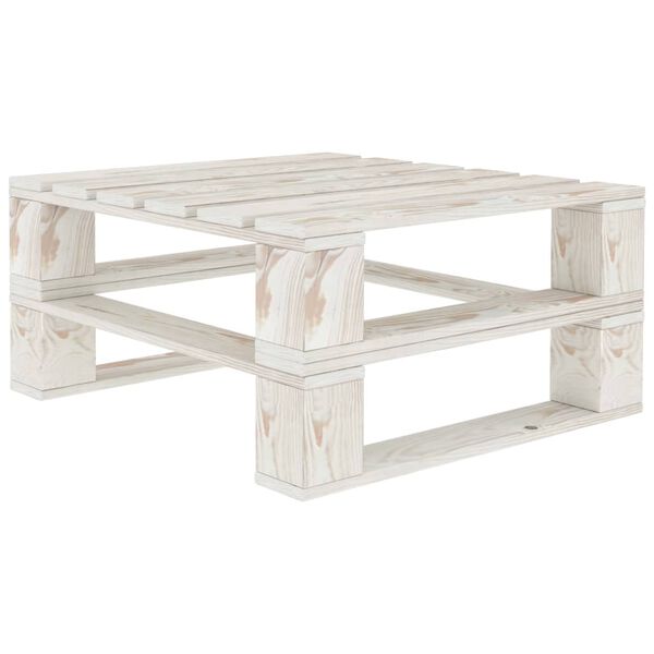 vidaXL Juego de muebles de pal&eacute;s para jard&iacute;n 6 piezas madera blanco