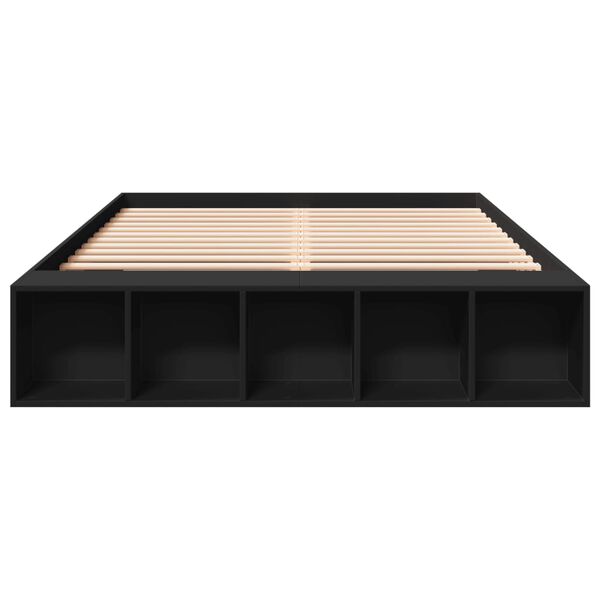vidaXL Estructura de cama madera de ingenier&iacute;a negra 140x200 cm
