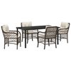 vidaXL Conjunto de Comedor de Jard&iacute;n 5 pcs Marr&oacute;n rat&aacute;n sint&eacute;tico