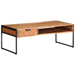 vidaXL Mesa de centro madera maciza acacia 110x55x40 cm