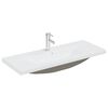 vidaXL Lavabo empotrado con grifo cer&aacute;mica blanco 101x39x18 cm