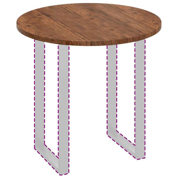 vidaXL Encimera Marrón oscuro Ø 80 x 2.5 cm Madera de roble sólida