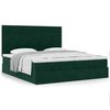vidaXL Estructura de cama otomana colchones terciopelo verde oscuro