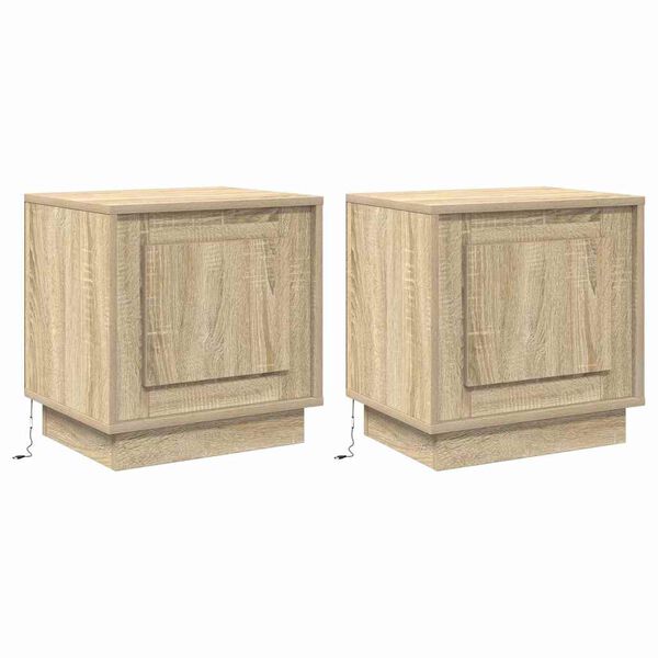 vidaXL Armario de Noche 2 pcs Roble Sonoma 44 x 34,5 x 45 cm