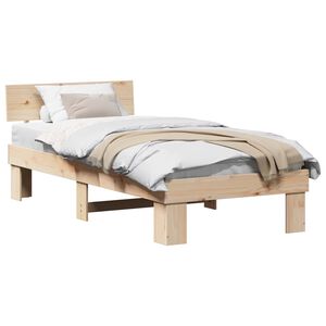 vidaXL Estructura de cama Natural 80 x 200 cm Madera de pino macizo