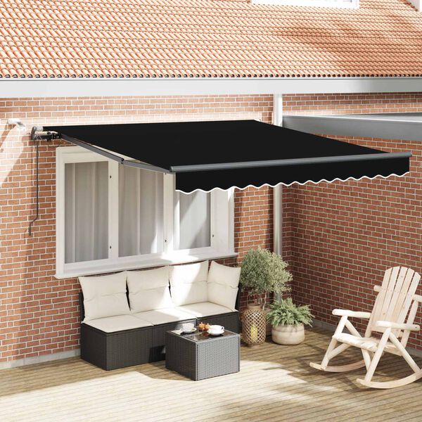 vidaXL Tela de toldo con Negro 300 x 250 cm Poli&eacute;ster