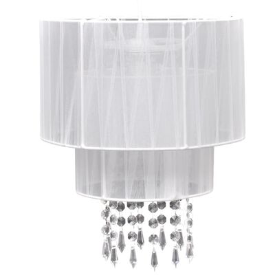 Lámpara de techo colgante blanca con cristales