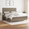 vidaXL Cama box spring con colch&oacute;n tela gris taupe 180x200 cm