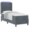 vidaXL Cama tipo Box Spring Gris oscuro 80 x 200 cm Terciopelo