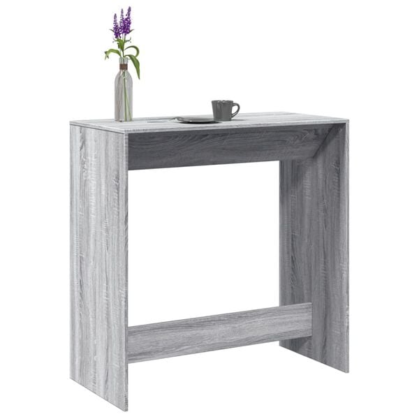 vidaXL Mesa alta de bar madera ingeniería gris Sonoma 102x50x103,5 cm